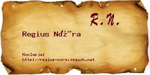 Regius Nóra névjegykártya