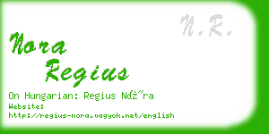 nora regius business card